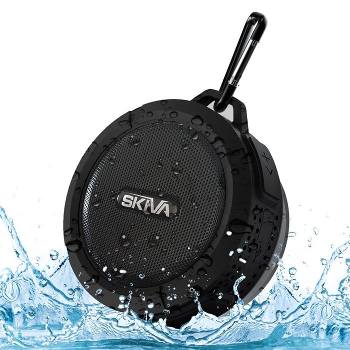 Portable Outdoor and Shower Speaker - Skiva AudioFlow Splashproof Water-resistant Loud (5W) Bluetooth Wireless...
