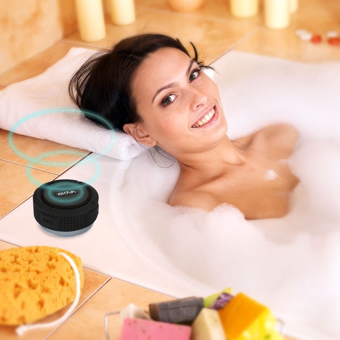 Portable Outdoor and Shower Speaker - Skiva AudioFlow Splashproof Water-resistant Loud (5W) Bluetooth Wireless... N3