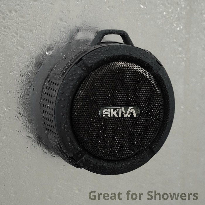 Portable Outdoor and Shower Speaker - Skiva AudioFlow Splashproof Water-resistant Loud (5W) Bluetooth Wireless... N5