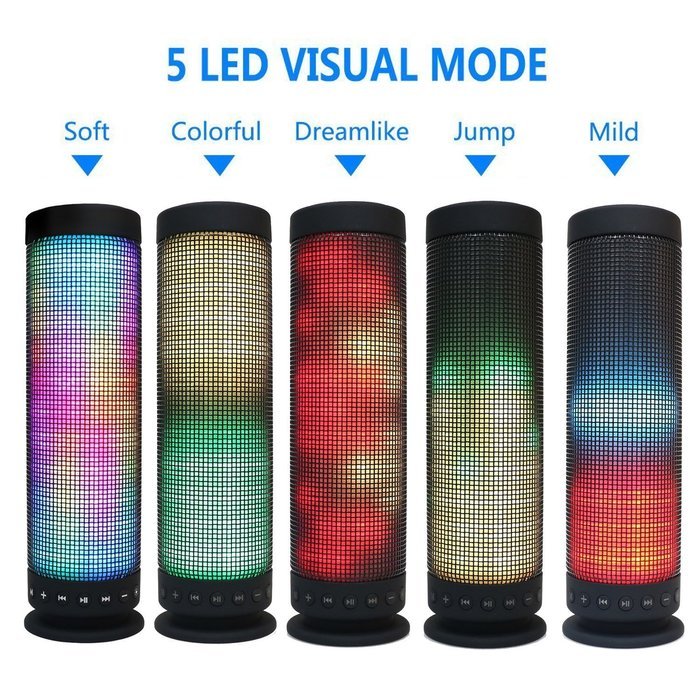 Ultra Portable 10W Wireless Pulse Wirless Bluetooth Portable 4.0 Speaker Dazzle LED Light Powerful Sound Dream... N7