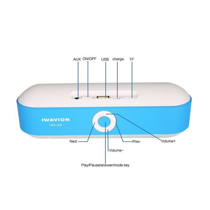 Bluetooth Speakers, IWAVION Portable Wireless Stereo Speaker Built-in Mic FM Radio Super Bass Support Micro TF... N9