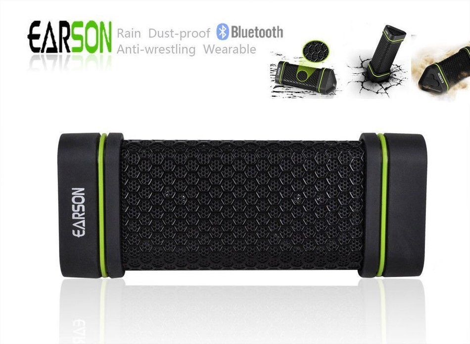 EARSON 3.5MM Jack Black Waterproof Shockproof Wireless Bluetooth Speaker For ipod iphone4/4s/5 Samsung Galaxy... N2