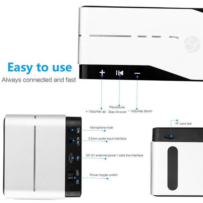Bluetooth Speaker,Findyouled Portable Wireless Stereo Speaker with Color LED Mode,Hi-Fi Superior Sound(Silver) N3