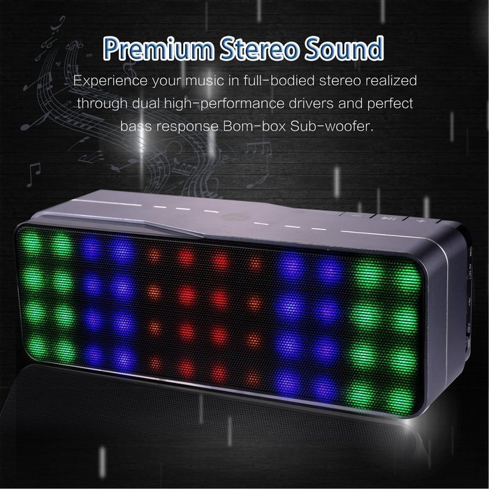 Bluetooth Speaker,Findyouled Portable Wireless Stereo Speaker with Color LED Mode,Hi-Fi Superior Sound(Silver) N11
