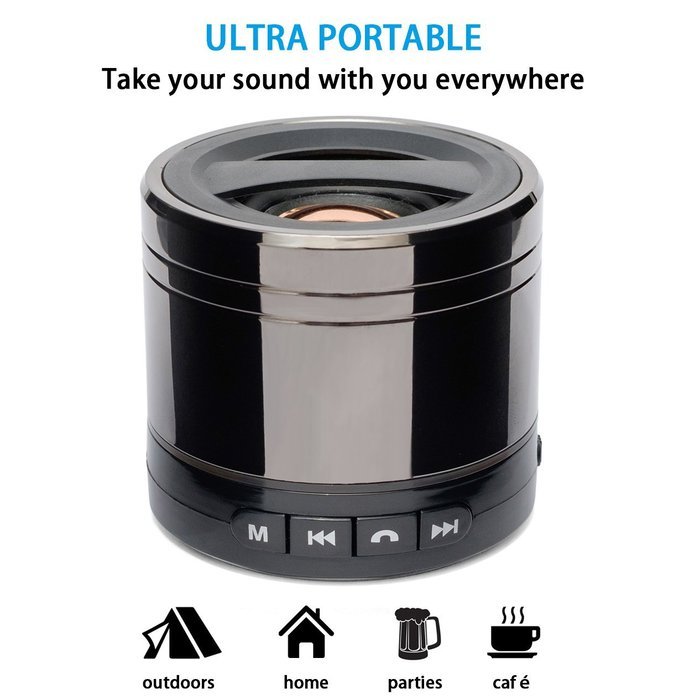 Mini Portable Bluetooth Speaker with Built-in Mic, Rechargeable Boxing Speaker with Powerful 3W, AUX and Micro... N4