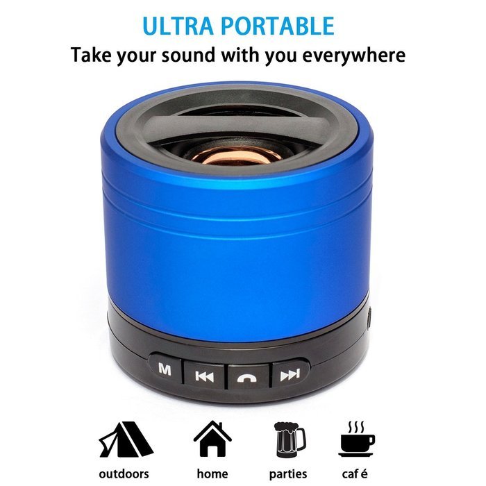 Mini Portable Bluetooth Speaker with Built-in Mic, Rechargeable Boxing Speaker with Powerful 3W, AUX and Micro... N11
