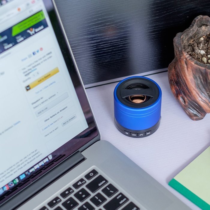 Mini Portable Bluetooth Speaker with Built-in Mic, Rechargeable Boxing Speaker with Powerful 3W, AUX and Micro... N14