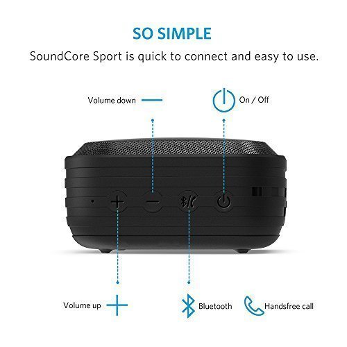 Anker SoundCore Sport Portable Bluetooth Speaker [IPX7 Waterproof/Dustproof Rating, 10-Hour Playtime] Outdoor... N6