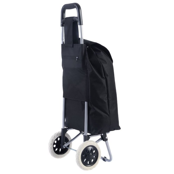 Gracelove Black Large Capacity Light Weight Wheeled Shopping Trolley Push Cart Bag N3