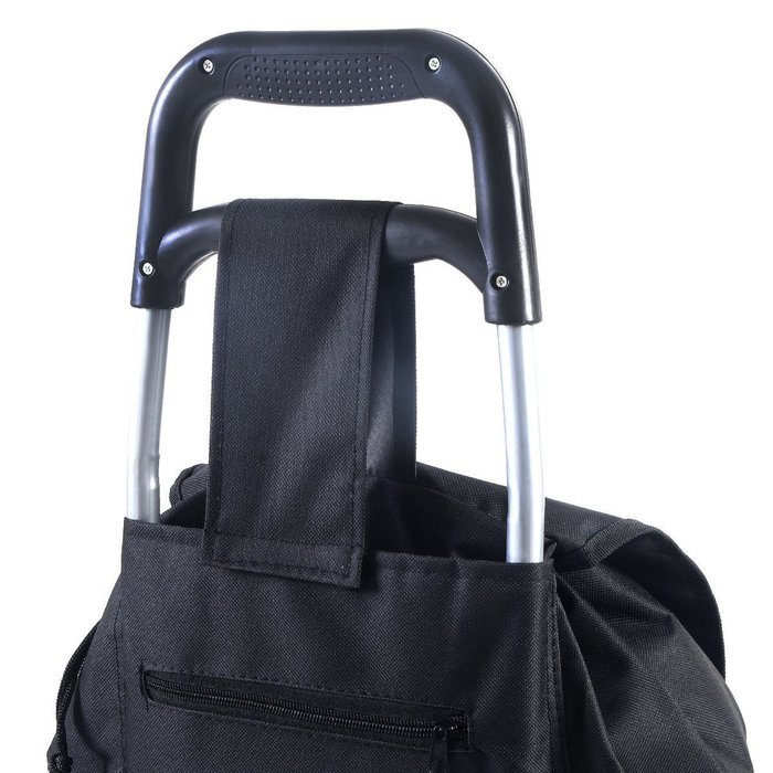 Gracelove Black Large Capacity Light Weight Wheeled Shopping Trolley Push Cart Bag N4