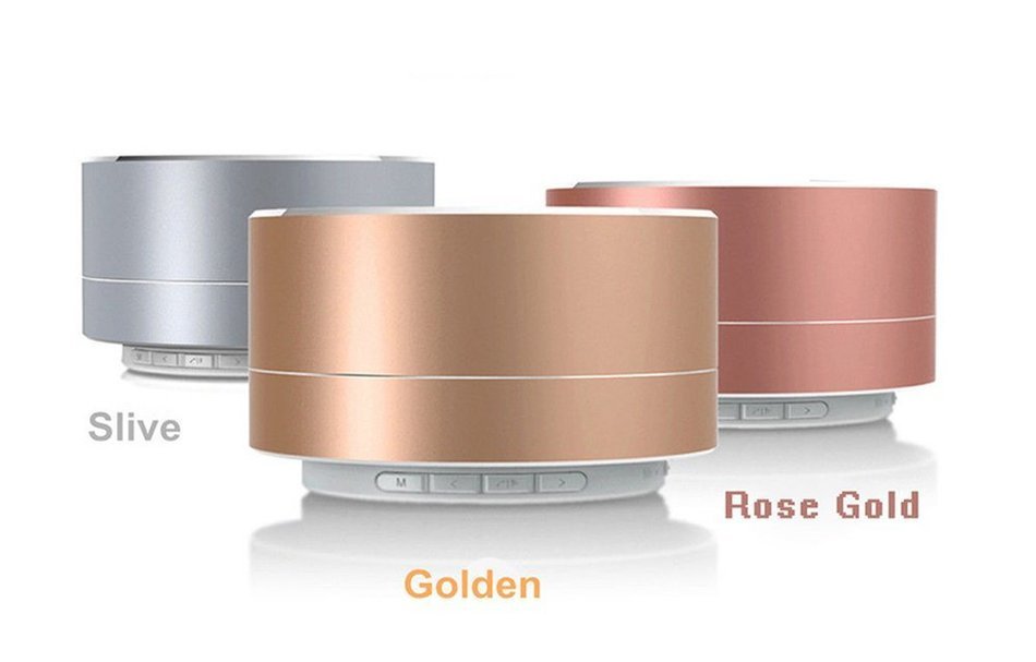 niceEshop(TM) Mini Portable Bluetooth Wireless Speaker Super Bass for Tablet PC MP3 Smartphone, Rose Gold N5
