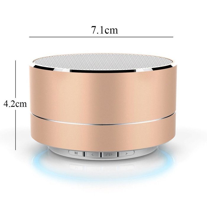 niceEshop(TM) Mini Portable Bluetooth Wireless Speaker Super Bass for Tablet PC MP3 Smartphone, Rose Gold N19