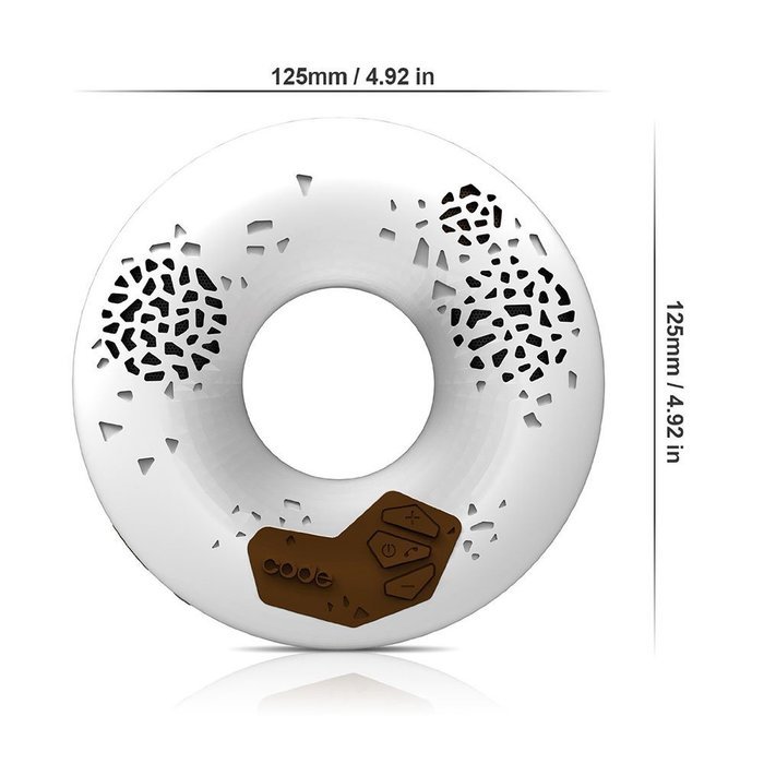 CODE Donut Premium Portable Wireless Bluetooth Speaker with NFC Tag (White, Dual Drivers, Built-in Speakerphone... N4