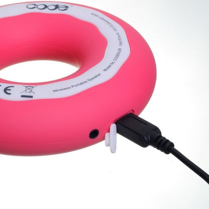 CODE Donut Premium Portable Wireless Bluetooth Speaker with NFC Tag (White, Dual Drivers, Built-in Speakerphone... N23