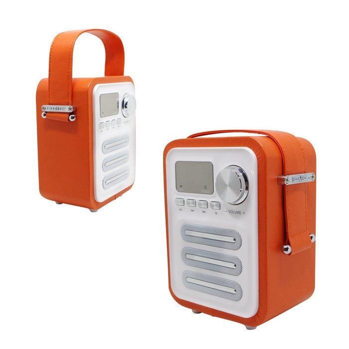 JS-BASE Ultra Portable Adjustable Handle Speaker ,Wooden+Leather Retro Style Bluetooth Speakers Support Songs... N9