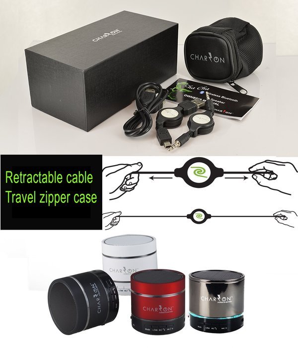 CHACHA Portable Wireless Resonance Vibration Bluetooth Speaker System speakerphone + SD card/ Party lights for... N2