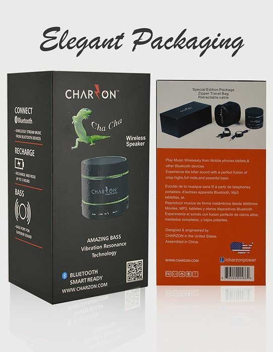 CHACHA Portable Wireless Resonance Vibration Bluetooth Speaker System speakerphone + SD card/ Party lights for... N4