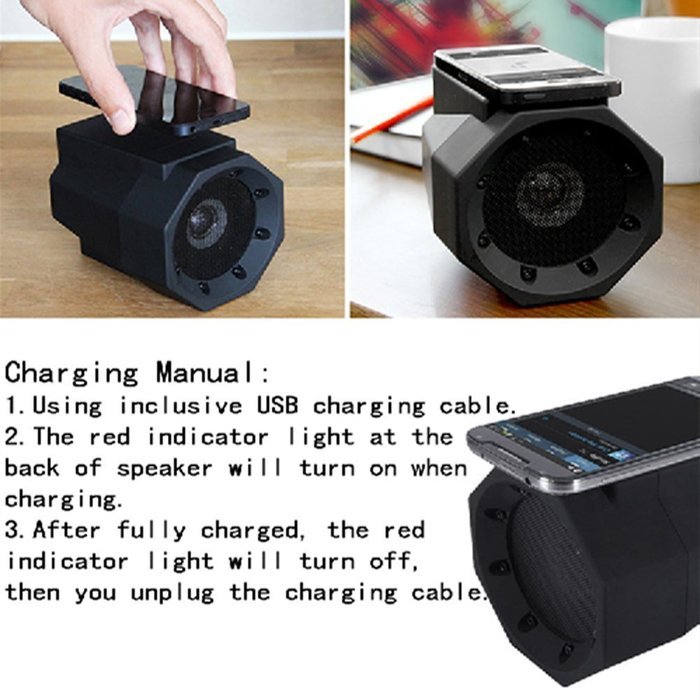 Smileto Portable Touch Speaker Boom Box With No Cable, No Pairing, Just Touch For Instant Amplification(black) N6