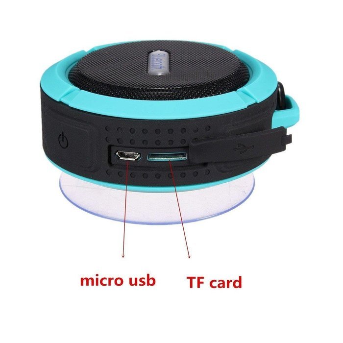 OnlinDo, Mini 5W Power (IPX5 Water Resistant) Waterproof Bluetooth Wireless Speaker w/ Suction Cup & Mic for IOS... N4
