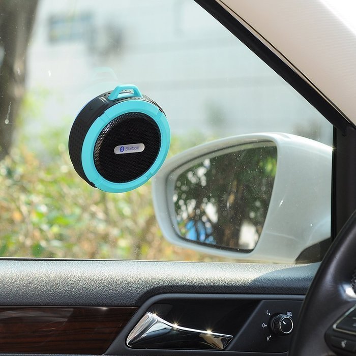OnlinDo, Mini 5W Power (IPX5 Water Resistant) Waterproof Bluetooth Wireless Speaker w/ Suction Cup & Mic for IOS... N6