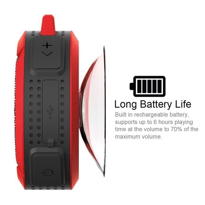 OnlinDo, Mini 5W Power (IPX5 Water Resistant) Waterproof Bluetooth Wireless Speaker w/ Suction Cup & Mic for IOS... N11