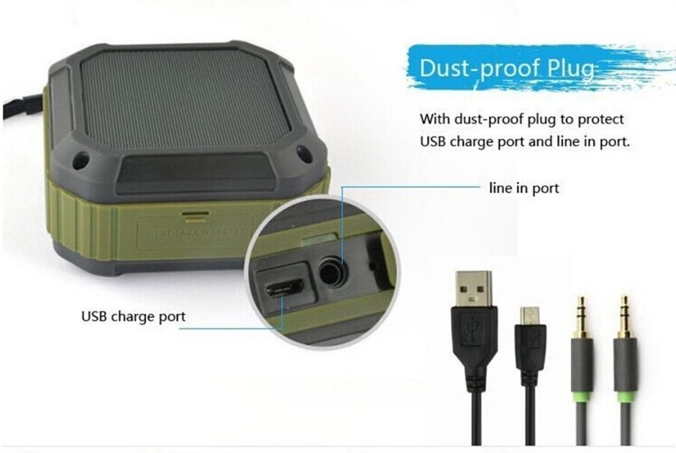 OnlinDo, Mini 5W Power (IPX5 Water Resistant) Waterproof Bluetooth Wireless Speaker w/ Suction Cup & Mic for IOS... N14