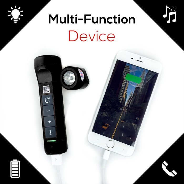 NuTorch 4-in-1 Multi-function LED Torch Super-portable Rechargeable 2600mah Power Bank Bluetooth Speaker W/phone... N4