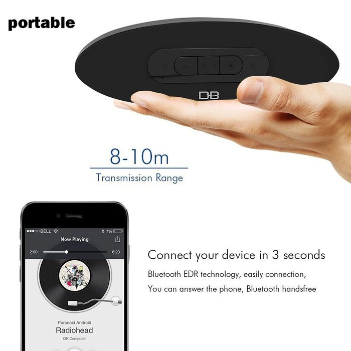 Bluetooth Stereo Speaker(5W),Dual Speakers,3D HIFI Sound by DBPOWER, Advanced Echo Processing Tech with Hands-Free... N3