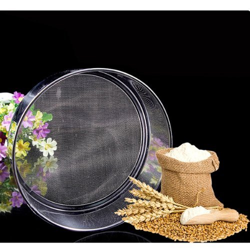 "21cm Sliver Stainless Steel Wire Mesh Flour Sifter Professional Tool" shopping N2