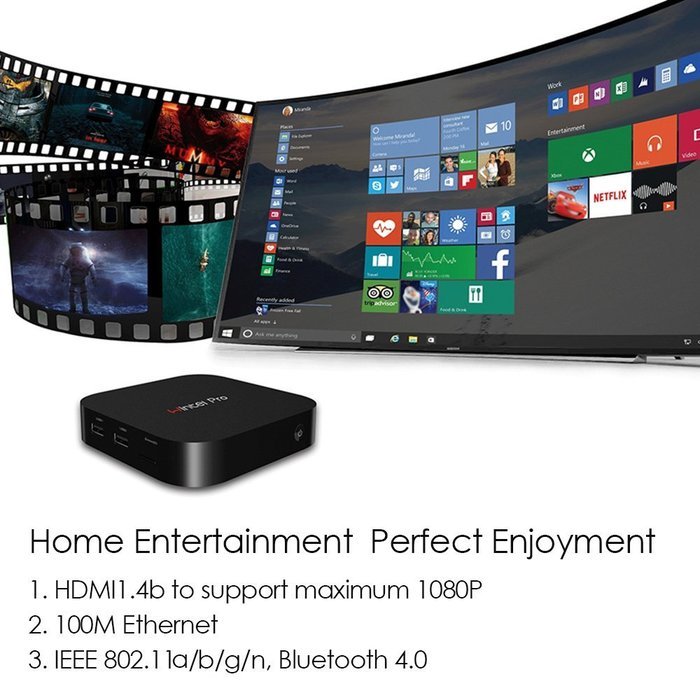 Docooler CX-W8 Pro Smart TV Box Windows 10 Intel Z8300 64 Bit 2GB / 32GB Mini PC 2.4G WiFi & LAN Bluetooth 4.0... N5