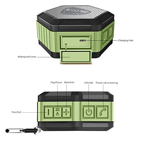 Zettaguard ZS100 Portable Wireless Outdoor Shower Bluetooth 4.0 Speaker with IP67 Waterproof Function N2