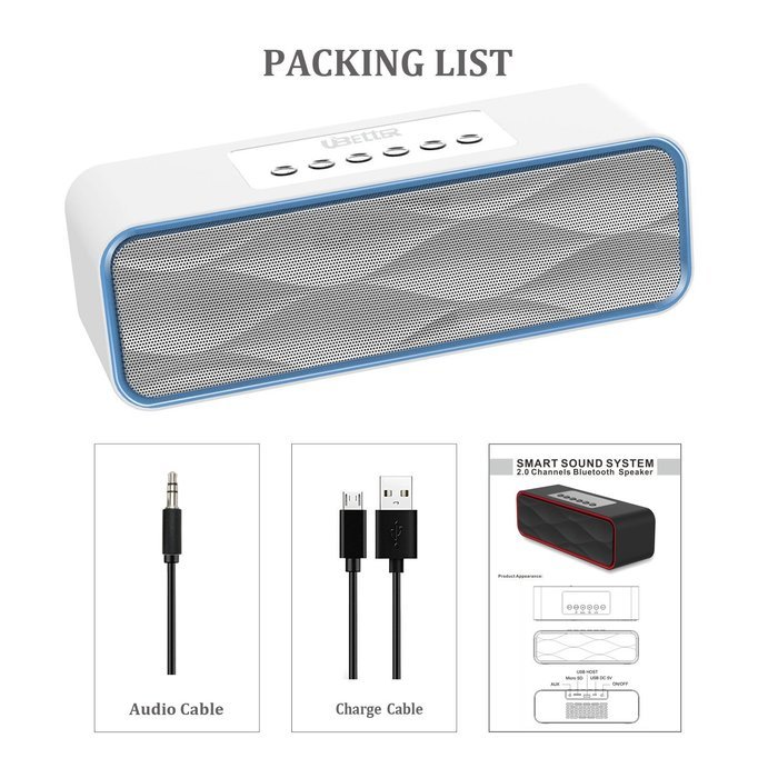 Bluetooth Speaker, Ubetter Audio Duo Portable Wireless Speaker,High-Definition Sound Quality for All Phones and... N7