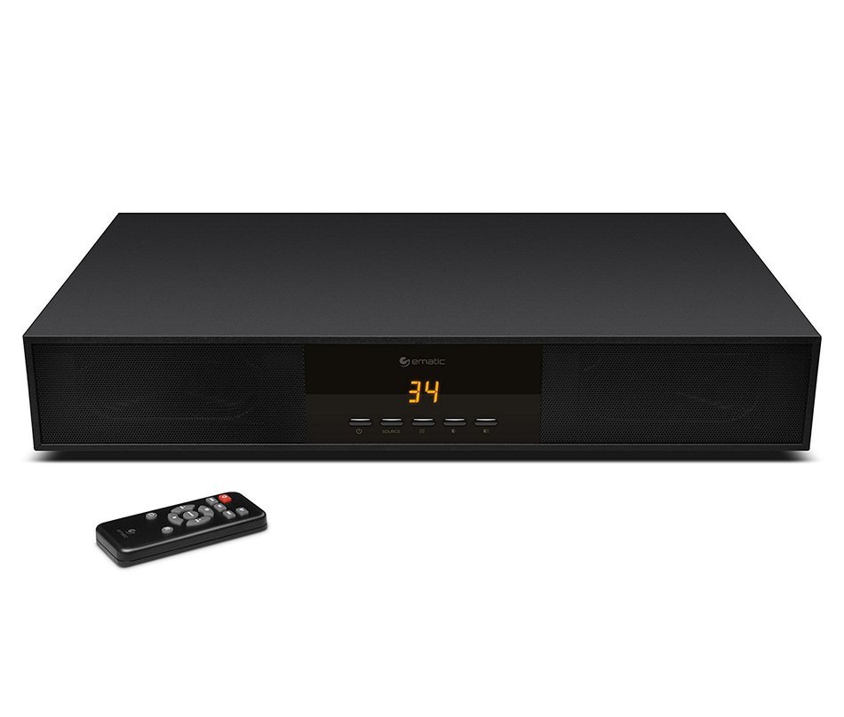 Ematic ESB214 Speaker Base with Built-In Subwoofer and Bluetooth (Black)