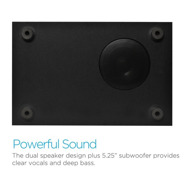 Ematic ESB214 Speaker Base with Built-In Subwoofer and Bluetooth (Black) N4