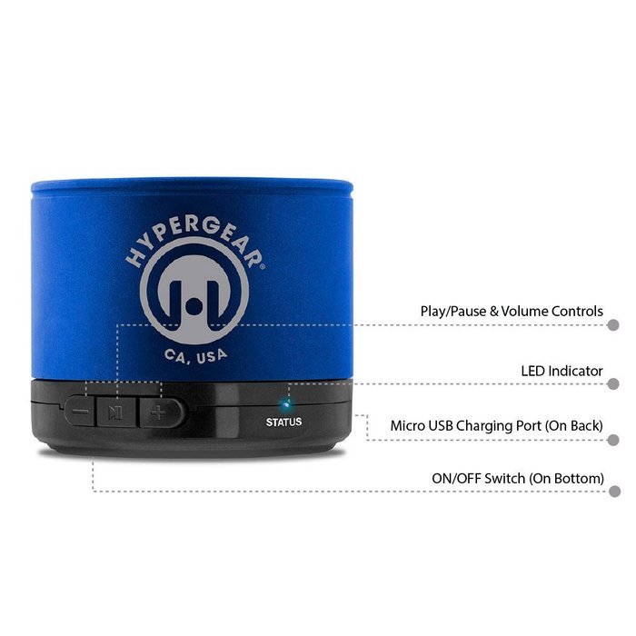 HyperGear Bluetooth/Wireless Speaker for All Smartphones - Retail Packaging - Black N14