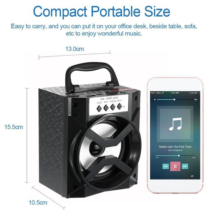 Docooler&reg; Portable Wireless Bluetooth Speaker ultra-long standby time USB &3.5mm FM Radio Subwoofer with TF Card... N3