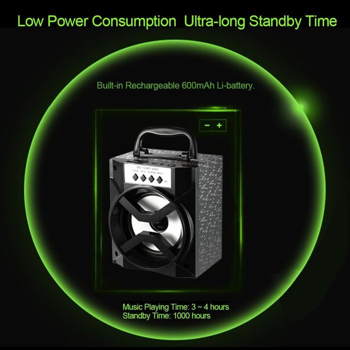 Docooler&reg; Portable Wireless Bluetooth Speaker ultra-long standby time USB &3.5mm FM Radio Subwoofer with TF Card... N7