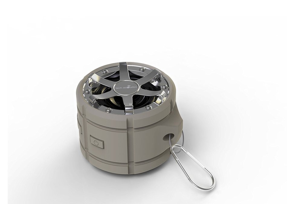 Tech Acoustics IPX Grade Fully Waterproof Outdoor Bluetooth Speaker, Includes Suction Cup for Shower Use N4
