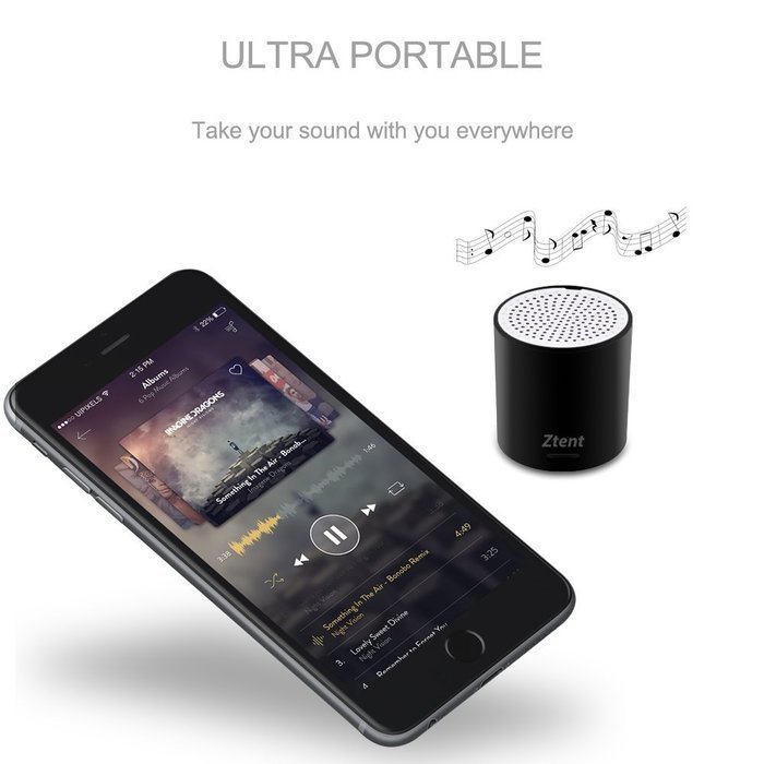 Mini Bluetooth Speakers,Ztent Ultra Portable Column Pocket Size Wireless Speaker. N3