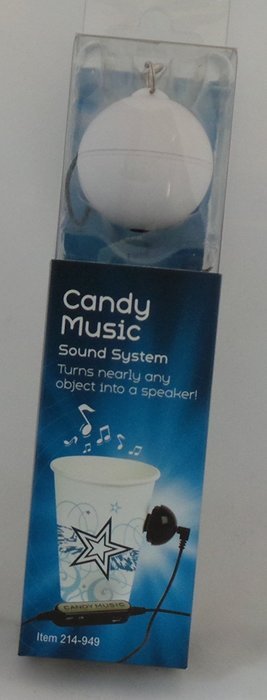 Candy Music Portable Speaker With Vibration Resonance Technology, 1.97" x 1.57" x 6.69", White