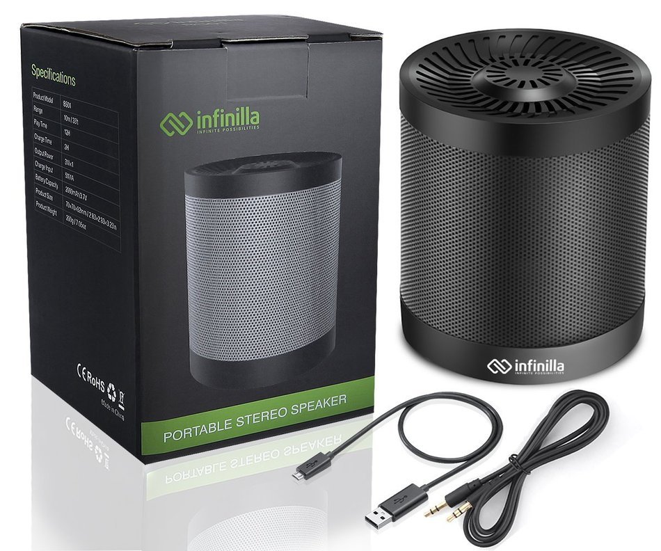 Portable Wireless Bluetooth Speaker, Infinilla 4.0 Enhanced Bass Stereo Speakers for Home and Outdoor, Built-in... N4