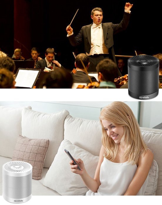 Portable Wireless Bluetooth Speaker, Infinilla 4.0 Enhanced Bass Stereo Speakers for Home and Outdoor, Built-in... N5