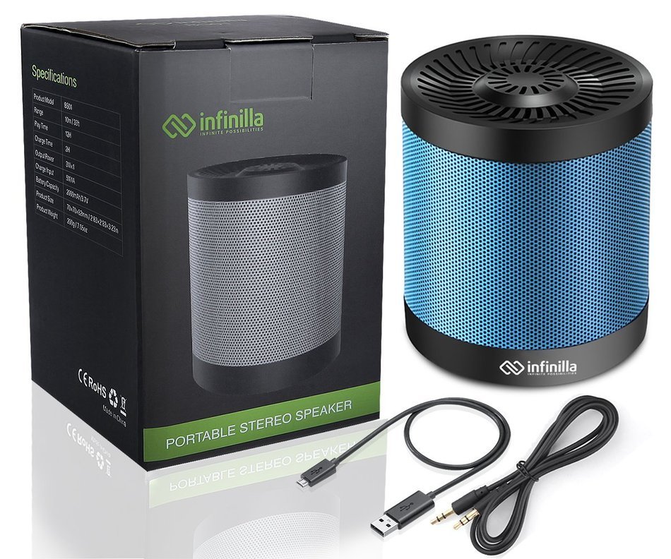 Portable Wireless Bluetooth Speaker, Infinilla 4.0 Enhanced Bass Stereo Speakers for Home and Outdoor, Built-in... N14