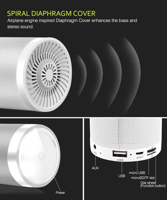 Portable Wireless Bluetooth Speaker, Infinilla 4.0 Enhanced Bass Stereo Speakers for Home and Outdoor, Built-in... N15