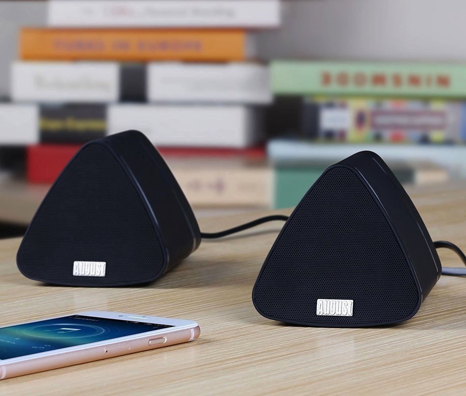 August MS515B Dual Speaker Portable Bluetooth Stereo Speakers &ndash;2x5W Wireless Speaker Pair for Phones, Tablets,... N4