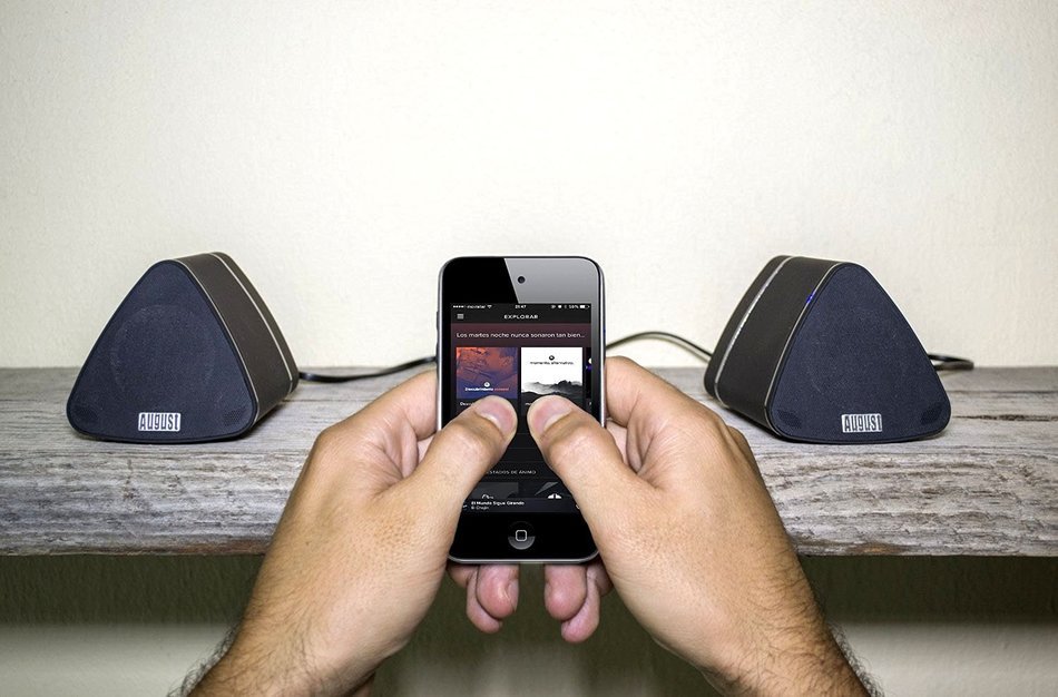 August MS515B Dual Speaker Portable Bluetooth Stereo Speakers &ndash;2x5W Wireless Speaker Pair for Phones, Tablets,... N6