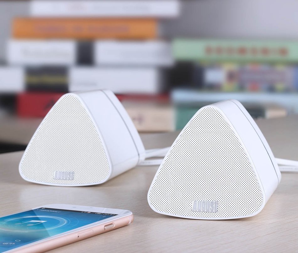 August MS515B Dual Speaker Portable Bluetooth Stereo Speakers &ndash;2x5W Wireless Speaker Pair for Phones, Tablets,... N15