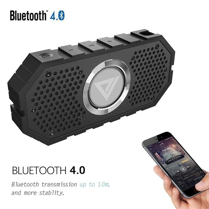 Waterproof Bluetooth Speaker with Aux-In &TF Card Slot, Collen Wireless Speaker with Mic, Hands-free Calling for... N4