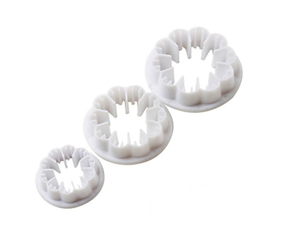 Leegoal (TM) Three Holly Leak Cookie Sugarcraft Fondant Decorating Plunger Cutter Mold (White,Set of 2) N10
