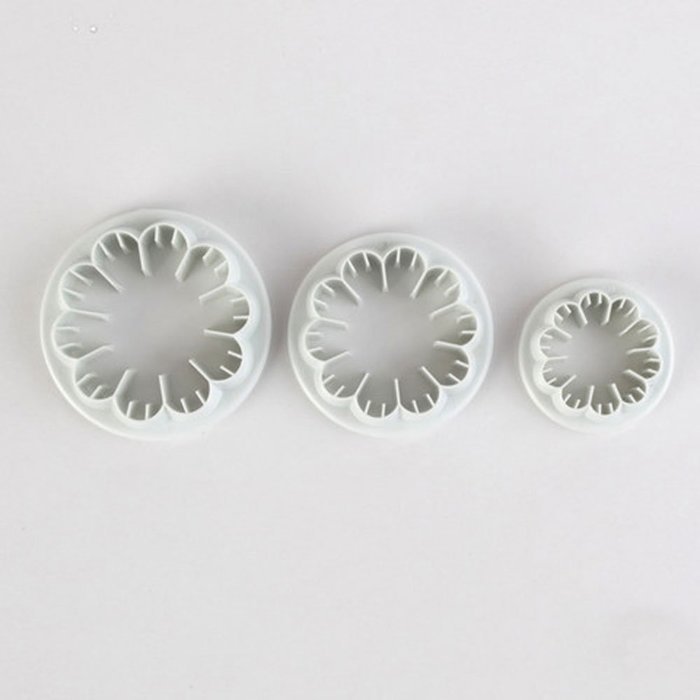 Leegoal (TM) Three Holly Leak Cookie Sugarcraft Fondant Decorating Plunger Cutter Mold (White,Set of 2) N11